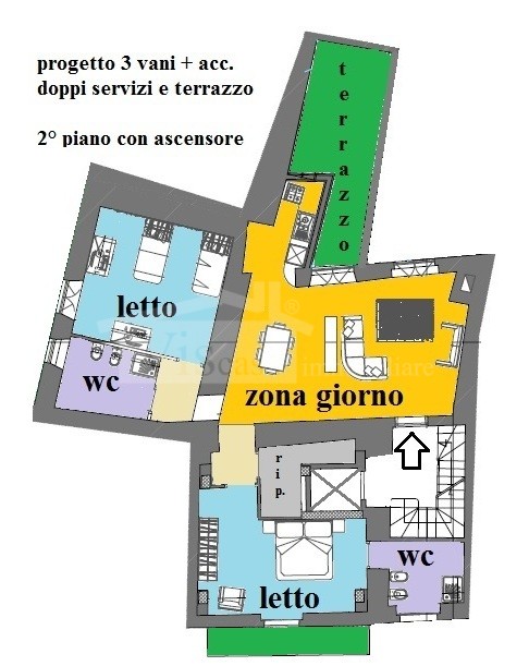 INTERO STABILE 350 mq – possibilità creazione 3 appartamenti con ascensore