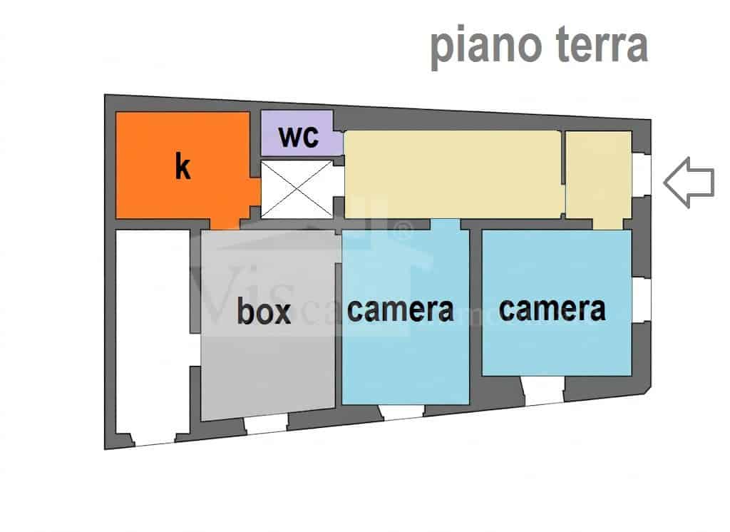 Abitazione indipendente con due appartamenti e box auto