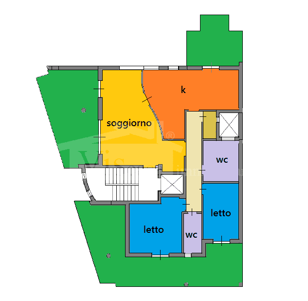Rifinito attico con terrazzo e grandi balconi, mansarda pergolata e box auto – locato ottimo cliente